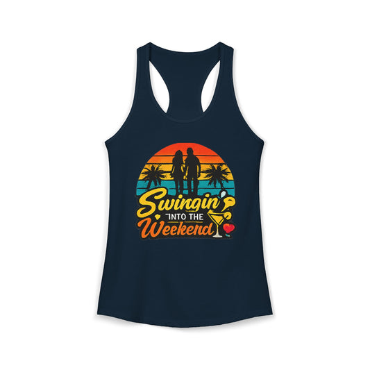 Swingin' Into the Weekend Racerback Tank Top